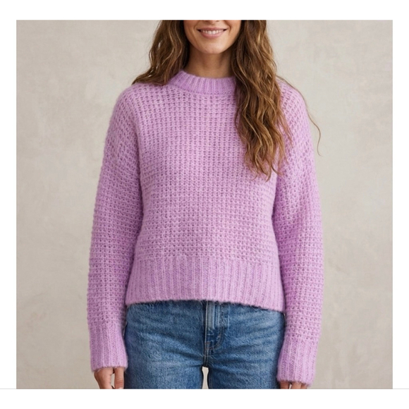 Chelsea28 Sweaters - Chelsea28 Loose Knit Crew Neck Sweater Light Purple Size S